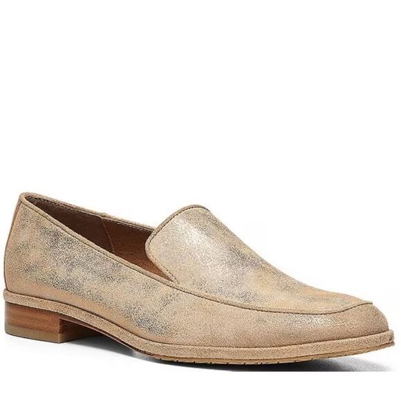 New Donald PlinerTamryn Brushed Metallic Leather Loafers Size 10 - Picture 1 of 9